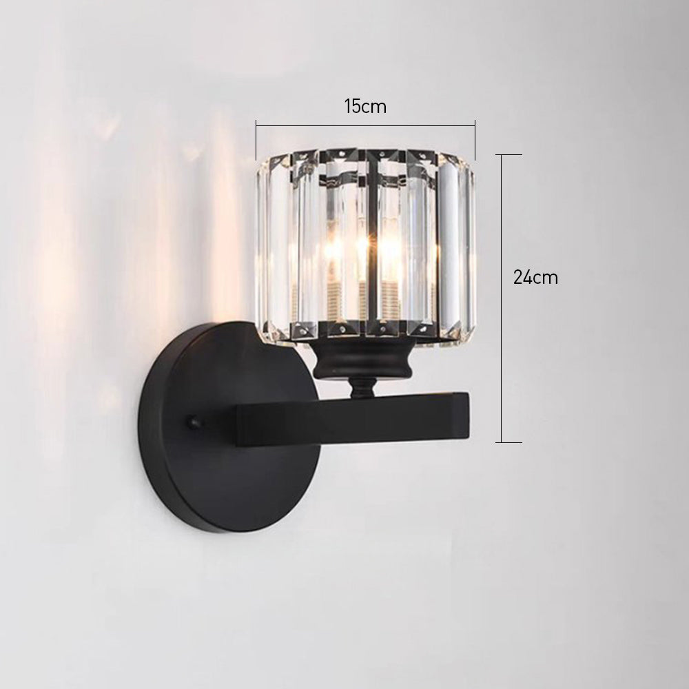 Modern Glass and Iron Wall Sconce Light Fixture