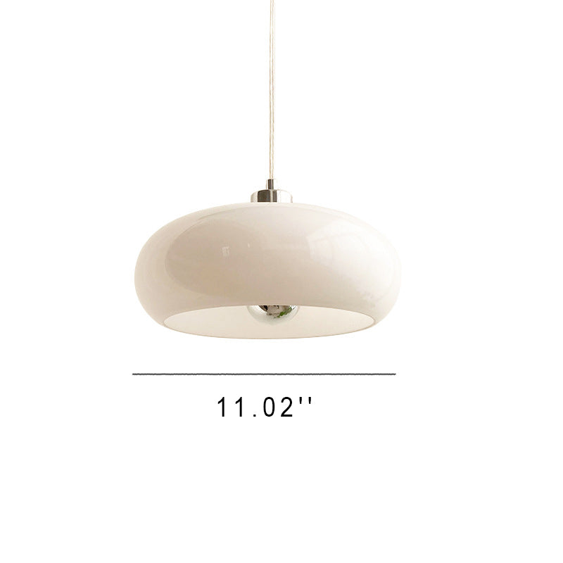 Vintage White/Orange Glass Dome Pendant Light-Orizon Depot