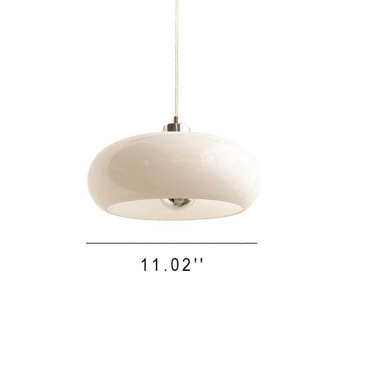 Vintage White/Orange Glass Dome Pendant Light-Orizon Depot