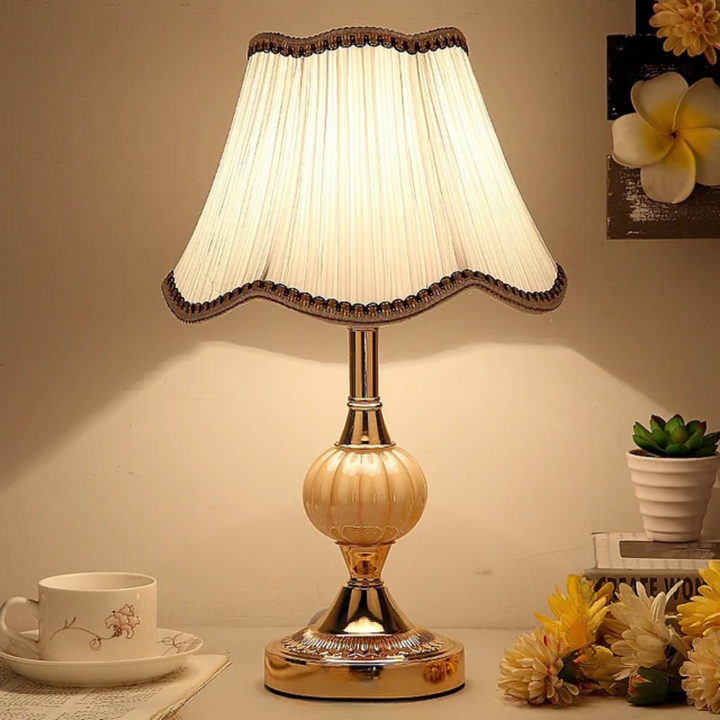 Vintage Scandinavian Table Lamp with Elegant Floral Design