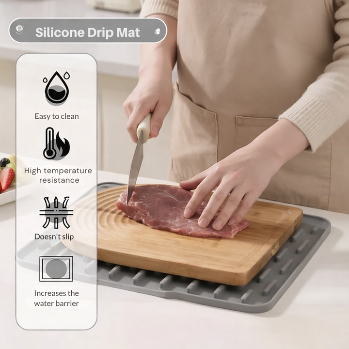 Fast-Drying Kitchen Mat | Sloped Design | Heat Resistant & No Puddles