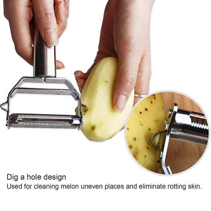 Stainless Steel Vegetable Peeler with Dual Blades for Easy Cutting