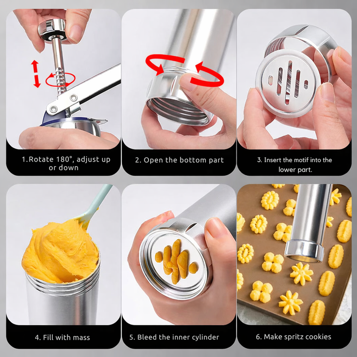 Aluminum Dough Stamper for Cookies and Piped Pastries Decorating