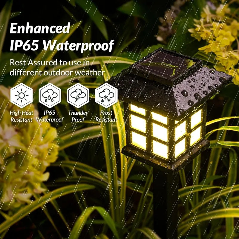 2 Pack Waterproof Solar Pathway Lights for Garden and Outdoor Use-Orizon Depot