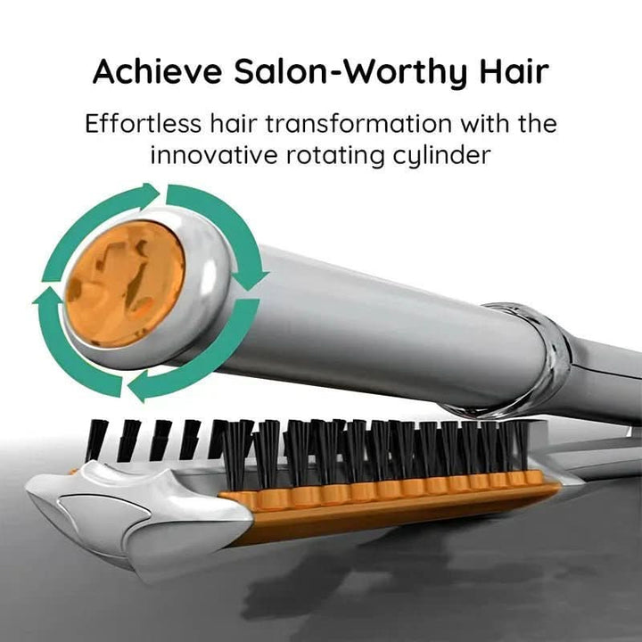 2-in-1 Rotating Hair Brush for Effortless Styling and Smoothing-Orizon Depot