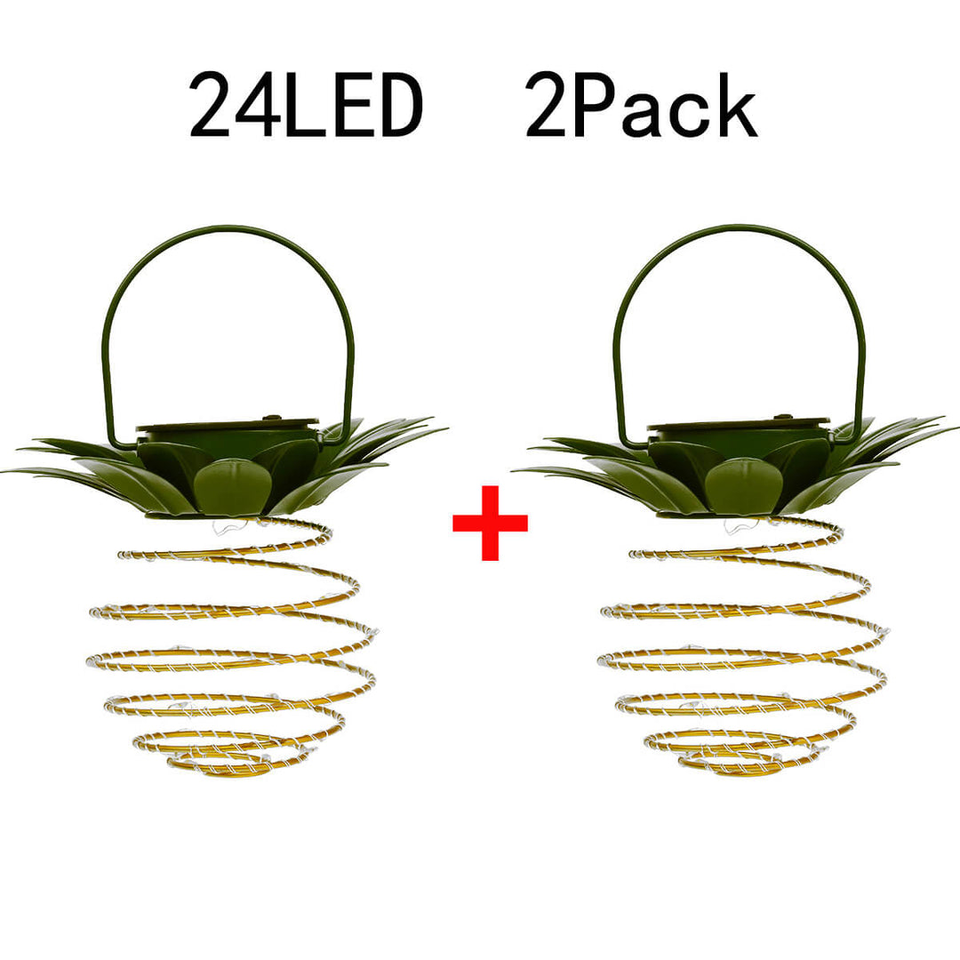 Solar Pineapple Iron Lantern LED Copper Wire Outdoor Waterproof Garden Decorative Hanging Lamp-Orizon Depot