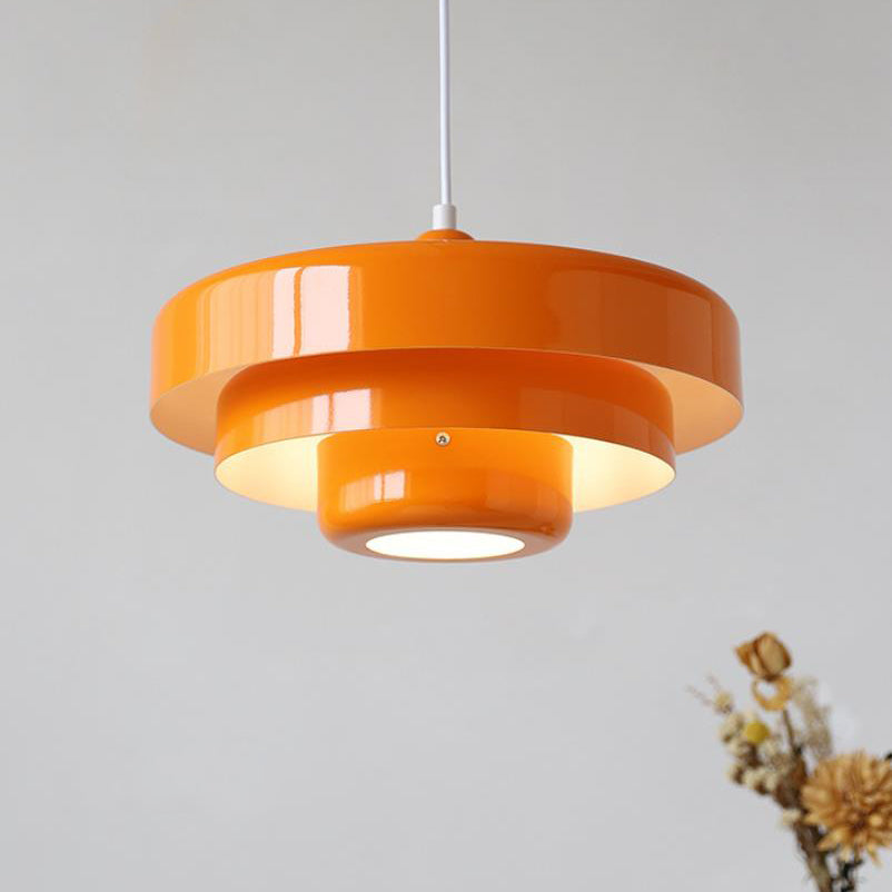 Nordic Vintage Multi-Layered Round Metal 1-Light Pendant Lamp-Orizon Depot