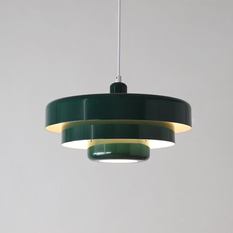 Nordic Vintage Multi-Layered Round Metal 1-Light Pendant Lamp-Orizon Depot