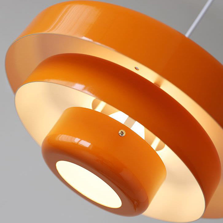 Nordic Vintage Multi-Layered Round Metal 1-Light Pendant Lamp-Orizon Depot