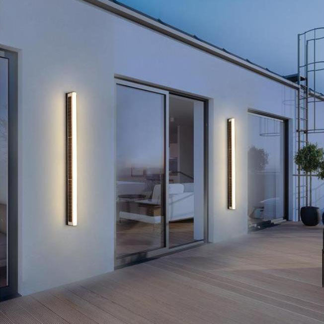 Modern Long Acrylic Solar LED Waterproof Wall Light for Outdoor Garden