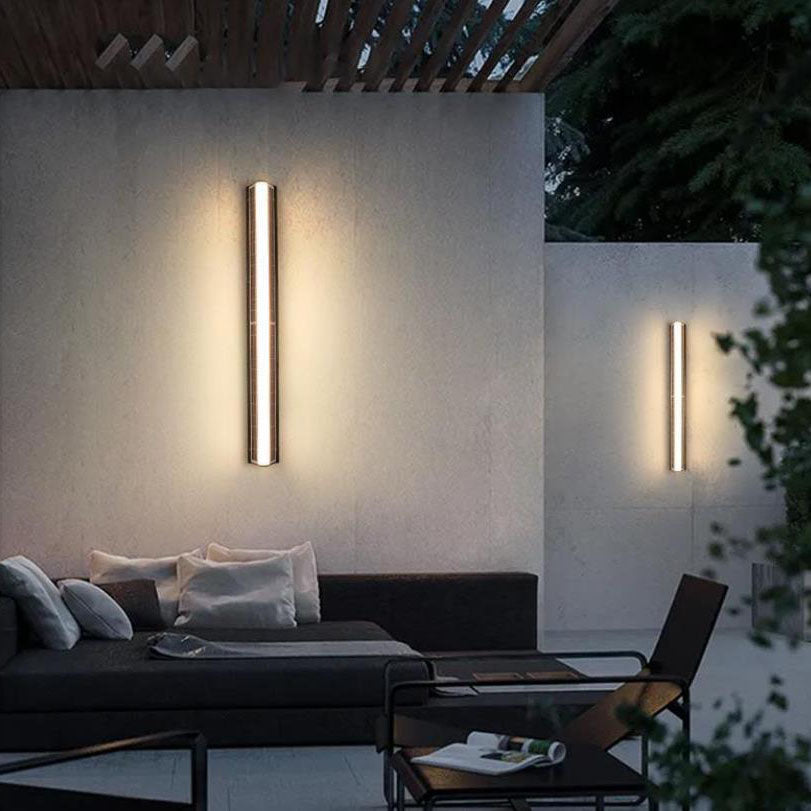 Modern Long Acrylic Solar LED Waterproof Wall Light for Outdoor Garden