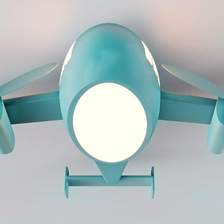 Nordic Modern Creative Kids Cartoon Wrought Iron Airplane LED Flush Mount Ceiling Lamp-Orizon Depot