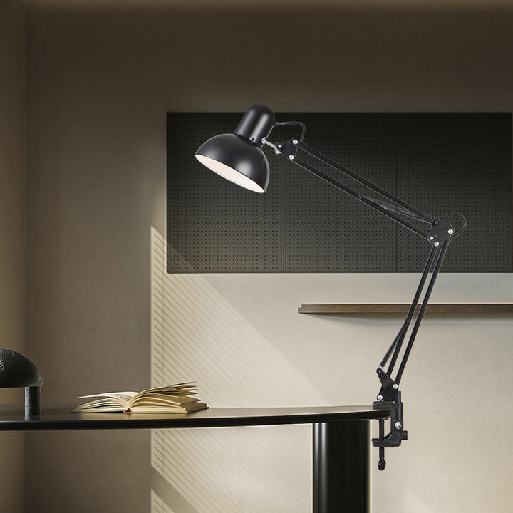 Modern Minimalist Retractable Long Arm Clip Iron ABS 1-Light Table Lamp For Bedroom-Orizon Depot
