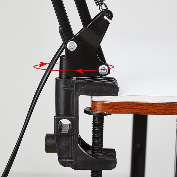 Modern Minimalist Retractable Long Arm Clip Iron ABS 1-Light Table Lamp For Bedroom-Orizon Depot