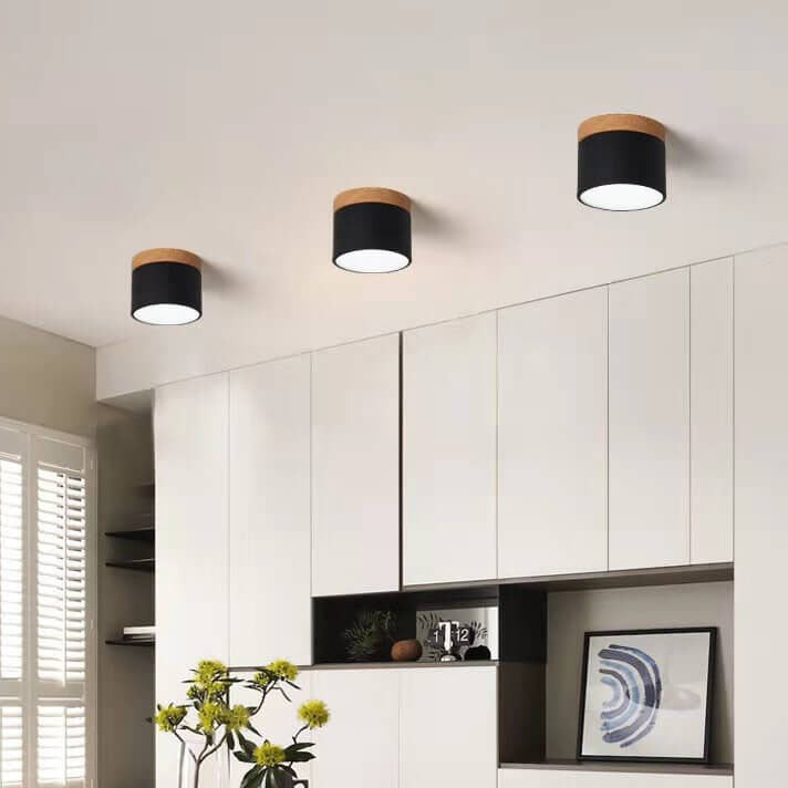 Scandinavian Minimalist Solid Color Log LED Flush Mount Ceiling Lamp-Orizon Depot