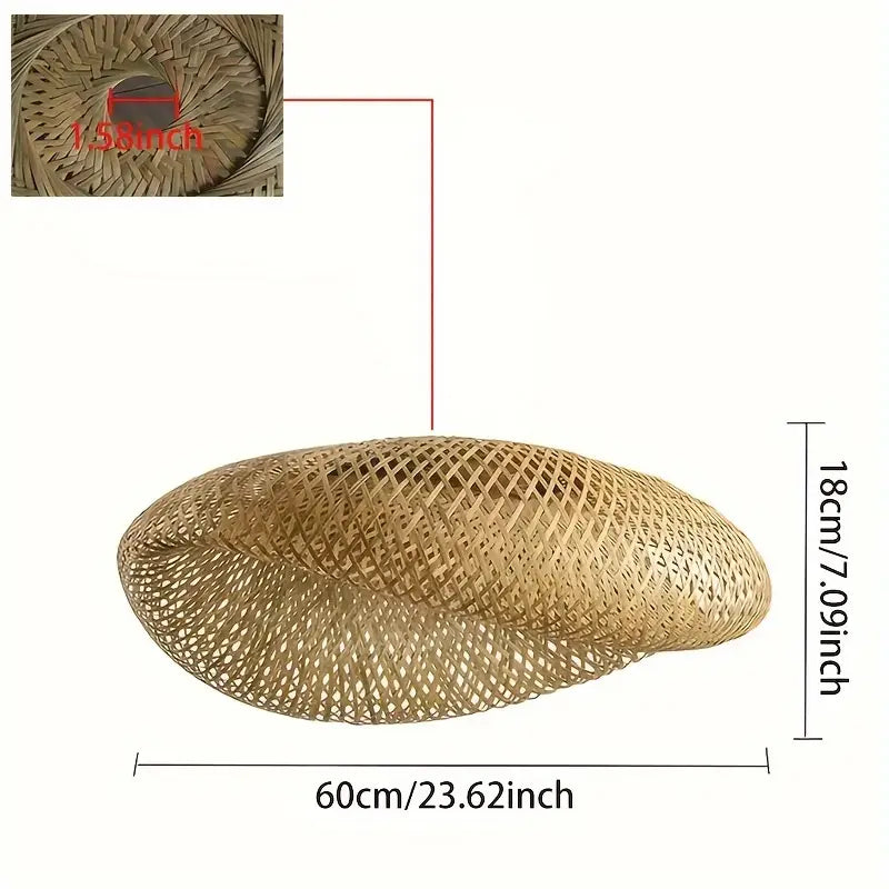Handwoven Bohemian Rattan Pendant Lampshade in Bamboo Style