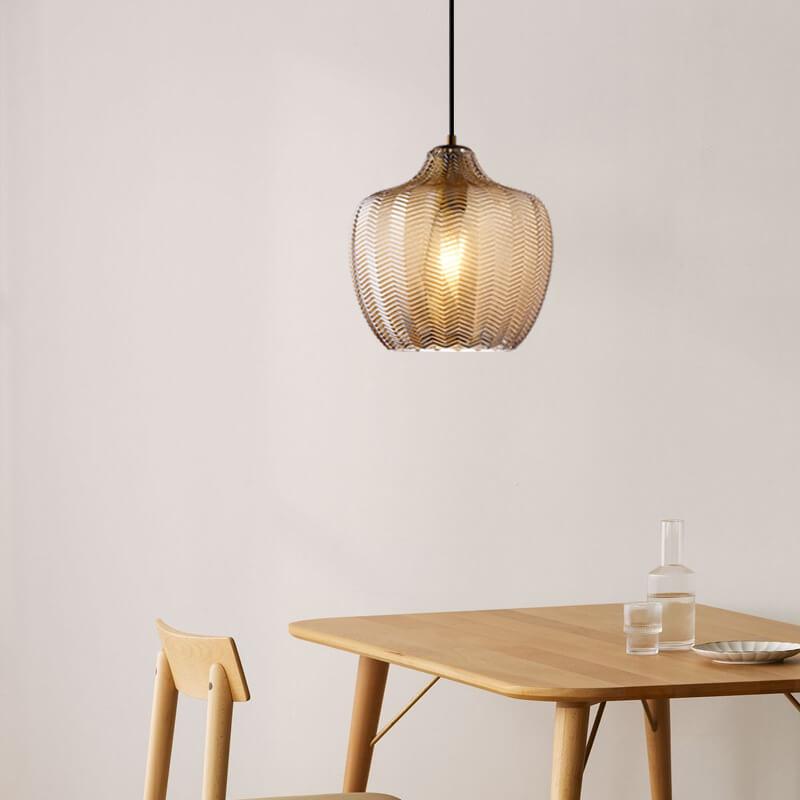 Nordic Wavy Glass Barrel Pendant Lamp-Orizon Depot