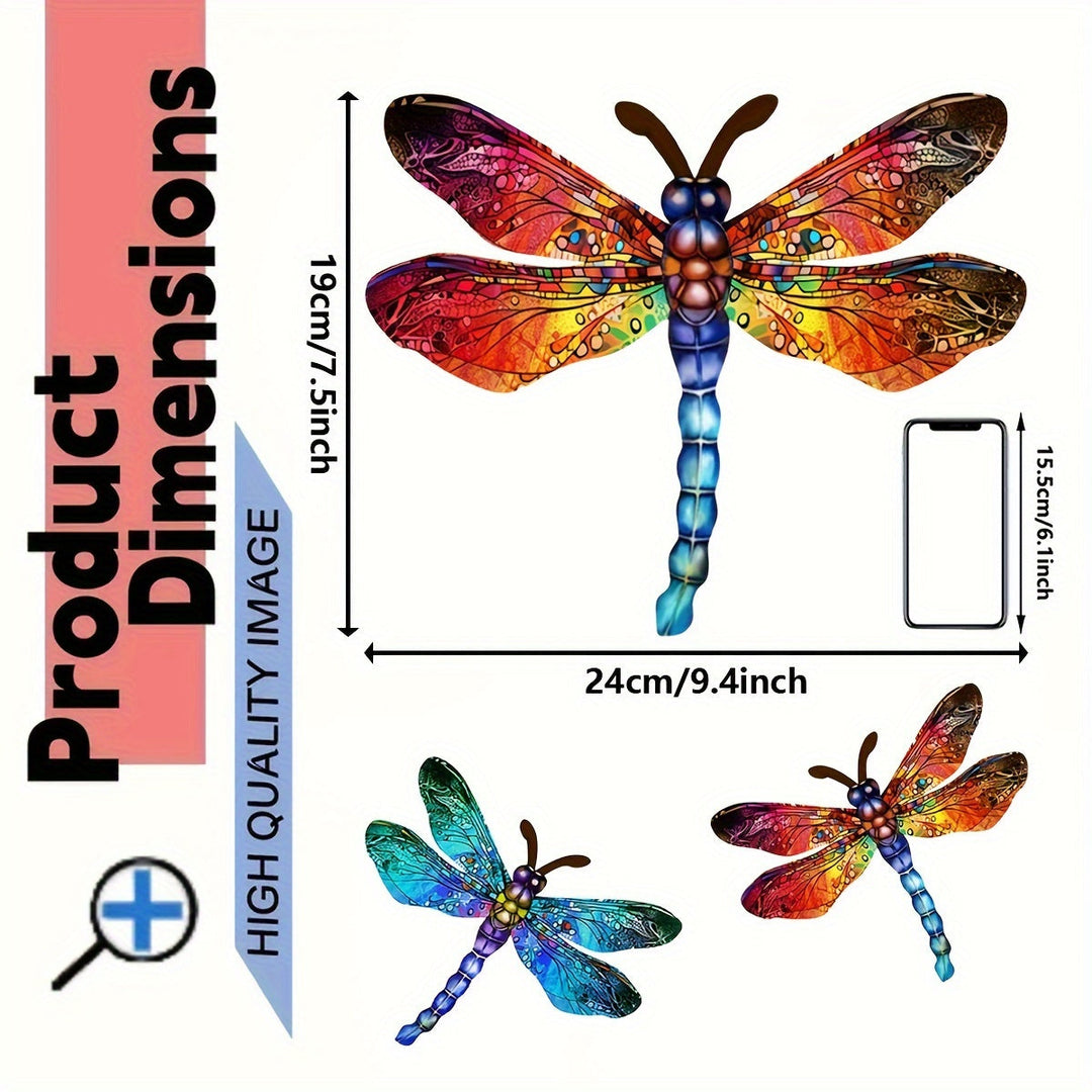 Vibrant Dragonfly Metal Wall Art – Artistic Outdoor Decoration-Orizon Depot