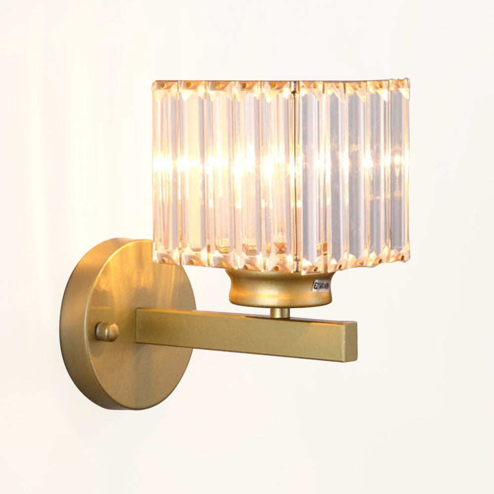 Modern Glass and Iron Wall Sconce Light Fixture