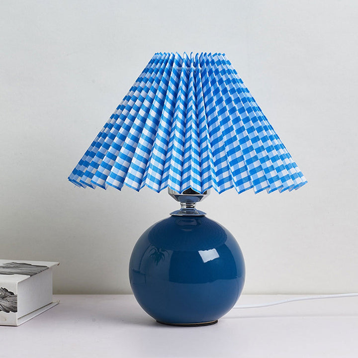 Nordic Minimalist Ceramic Table Lamp Pleated Shade 1-Light-Orizon Depot