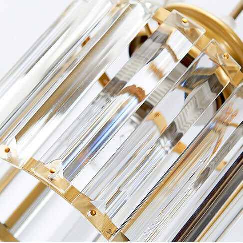 Modern Prismatic Crystal Tubular 6-Light Stairway Chandeliers-Orizon Depot