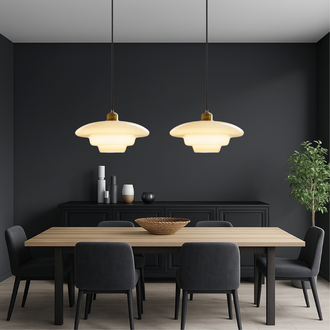 Milky White Glass Pendant Lamp Luxury Ambient Hanging Light-Orizon Depot