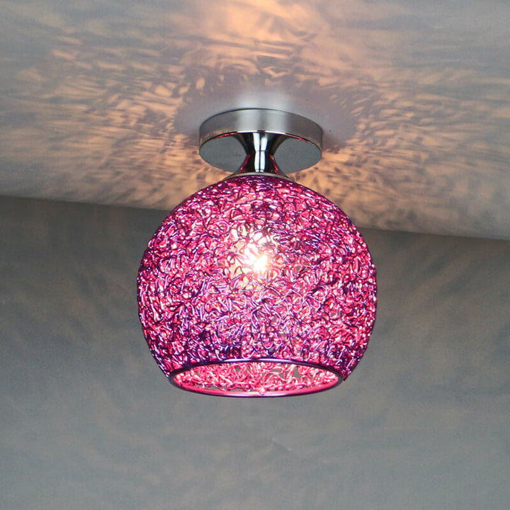 Modern Colorful 1-Light Dome Semi-Flush Mount Ceiling Lamp-Orizon Depot