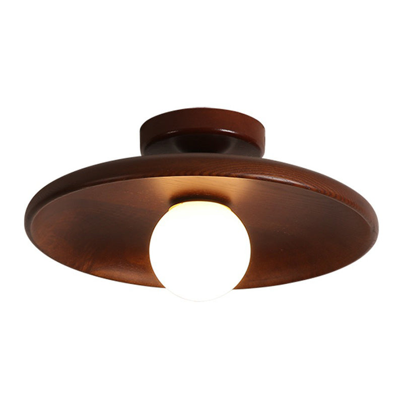 Contemporary Wooden Ceiling Light | Minimalist Semi-Flush Mount