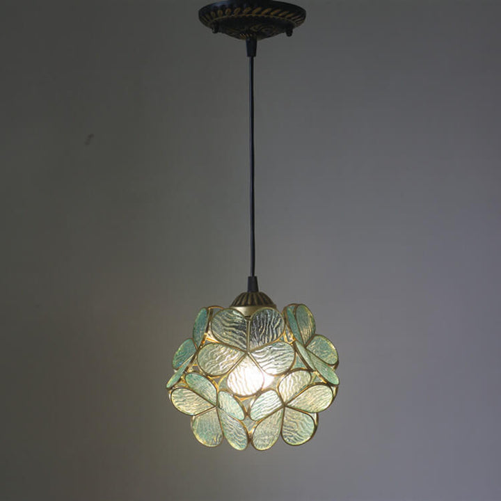 Vintage Stained Glass Flower Pendant Light-Orizon Depot