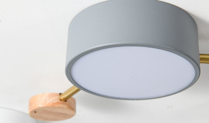 Scandinavian Style Solid Wood Iron LED Multi Flush Mount Ceiling Lamp-Orizon Depot