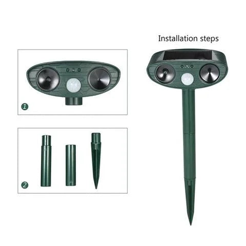 Solar Powered Ultrasonic Deer Repeller - 4 Pack for Quick Results