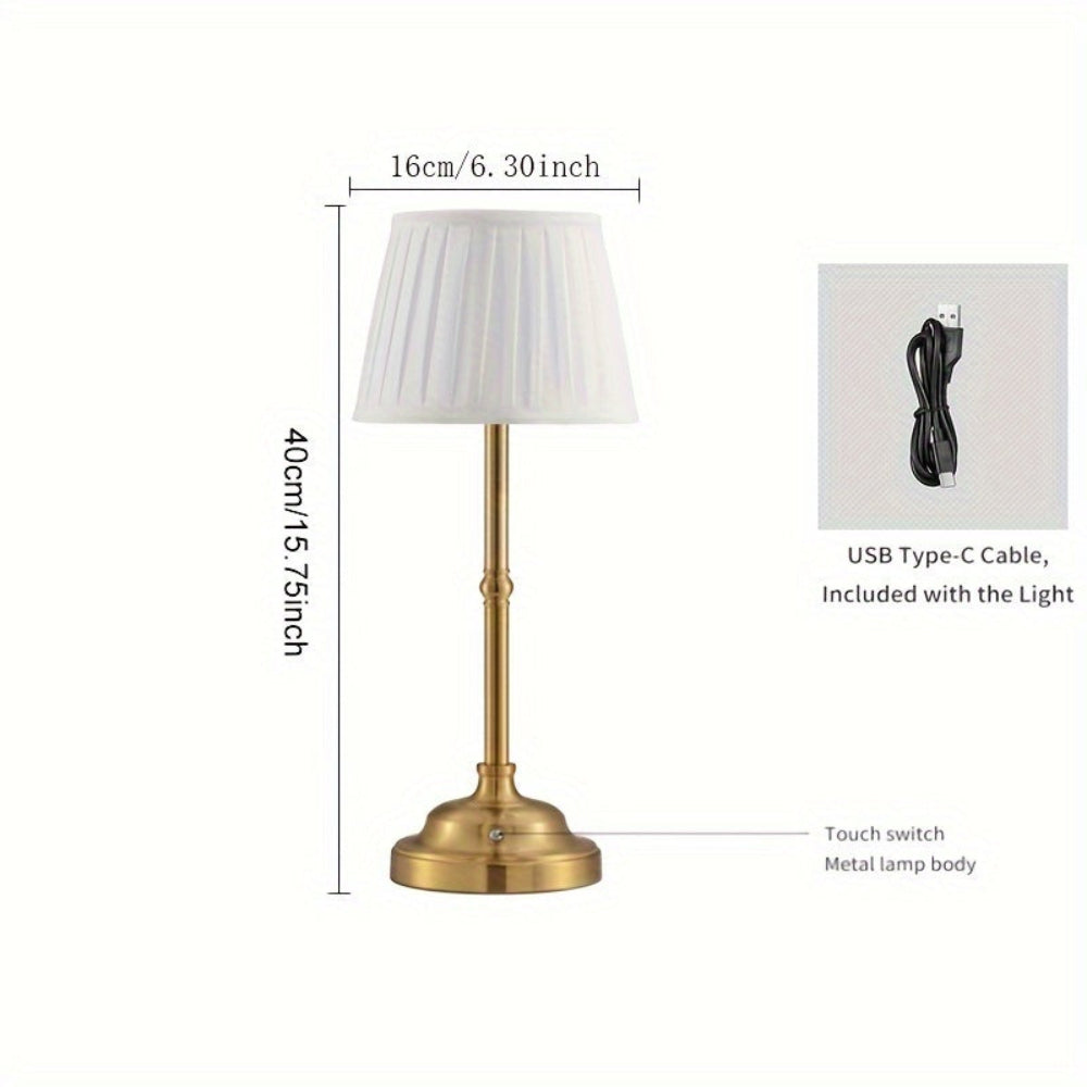 Rechargeable Cordless Brass LED Touch Dimmable Table Lamp-Orizon Depot