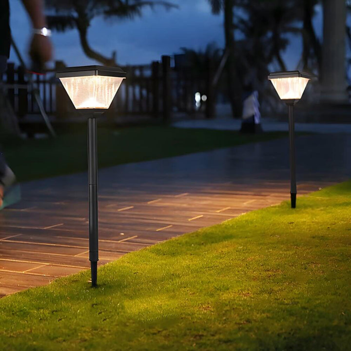 27.6-Inch Modern Black LED Solar Pathway Light