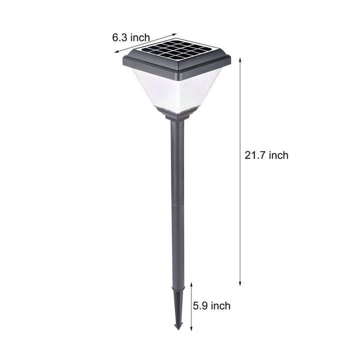 27.6-Inch Modern Black LED Solar Pathway Light