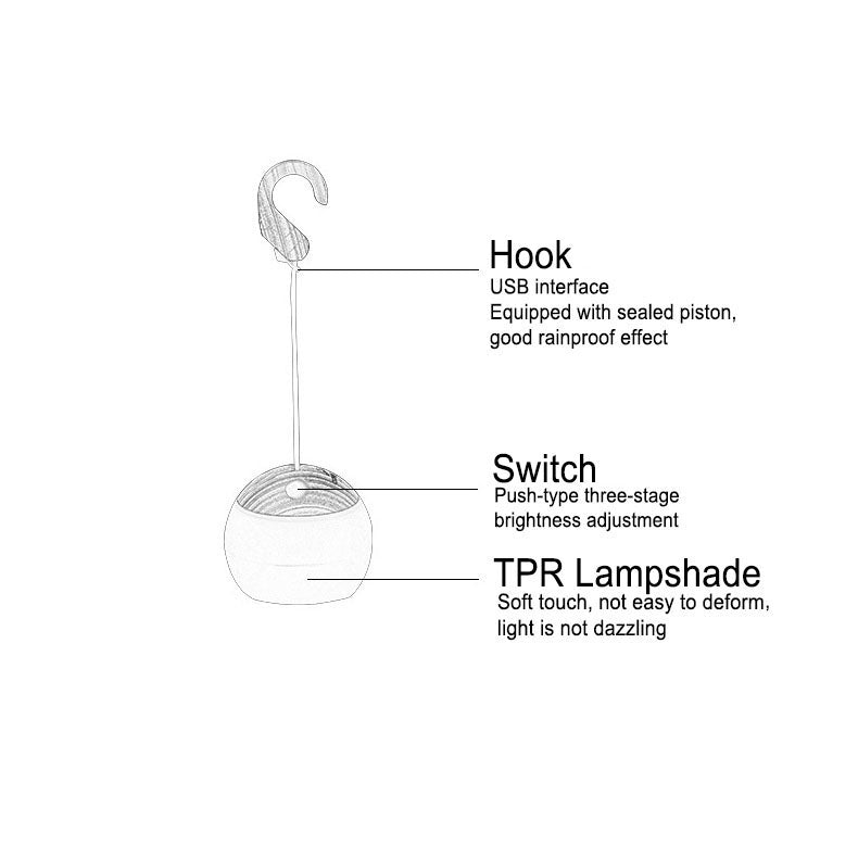 Modern Portable Hanging USB Rechargeable Lantern LED Camping Tent Light-Orizon Depot