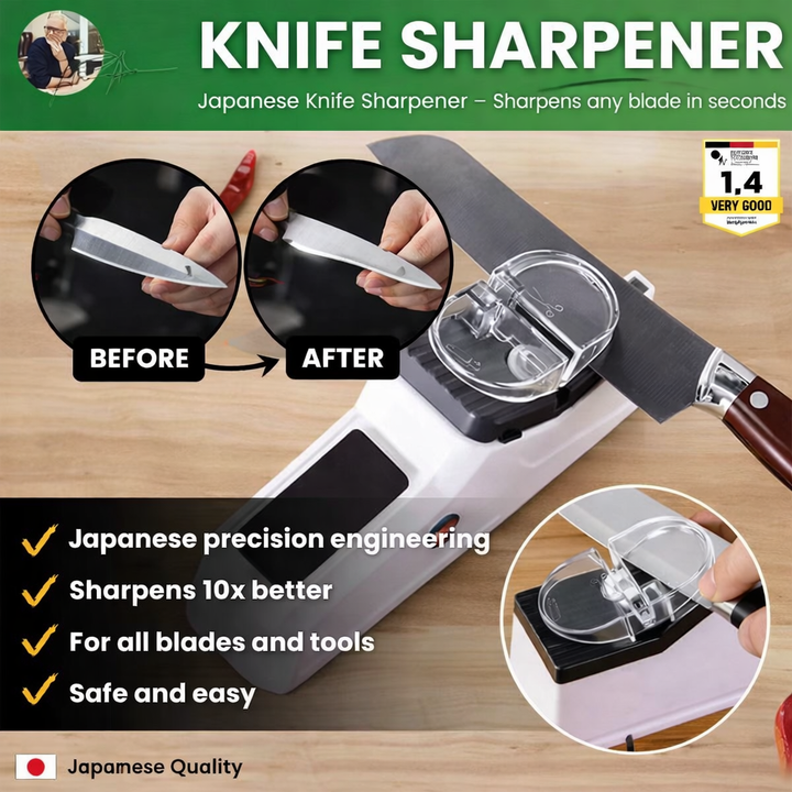 Two-Stage Knife Sharpener with Stable Guide Slots for Better Cutting