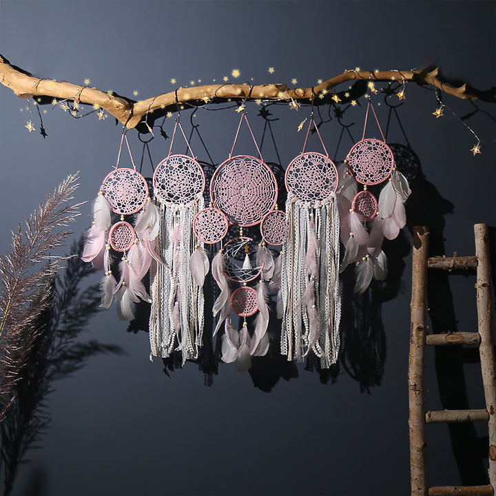 Dream Catcher Moon and Stars Hanging Decor Set (5 Pieces)-Orizon Depot