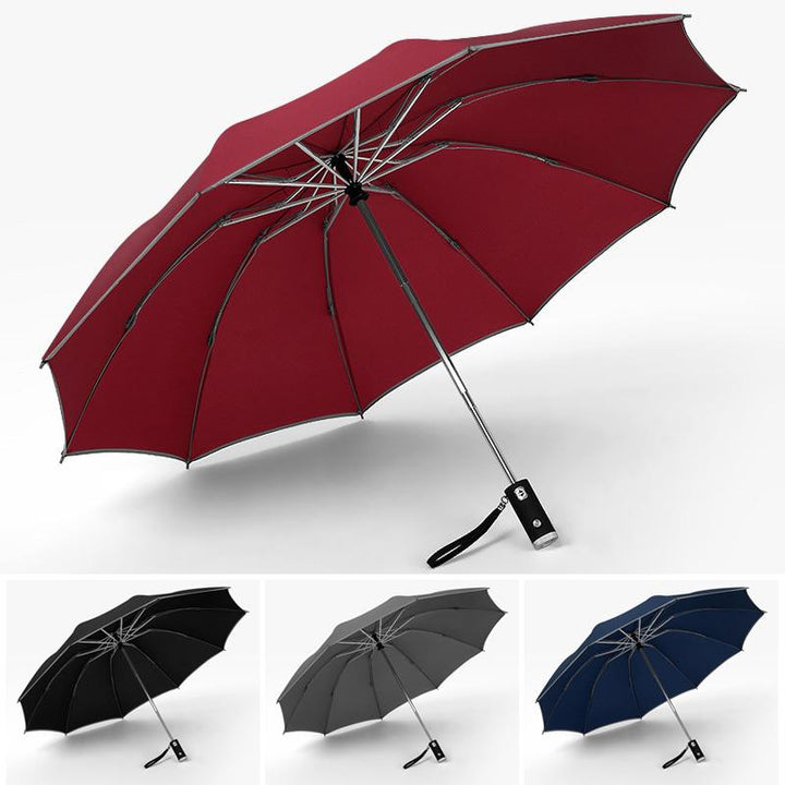 Automatic Foldable Umbrella with Reflective Edge-Orizon Depot