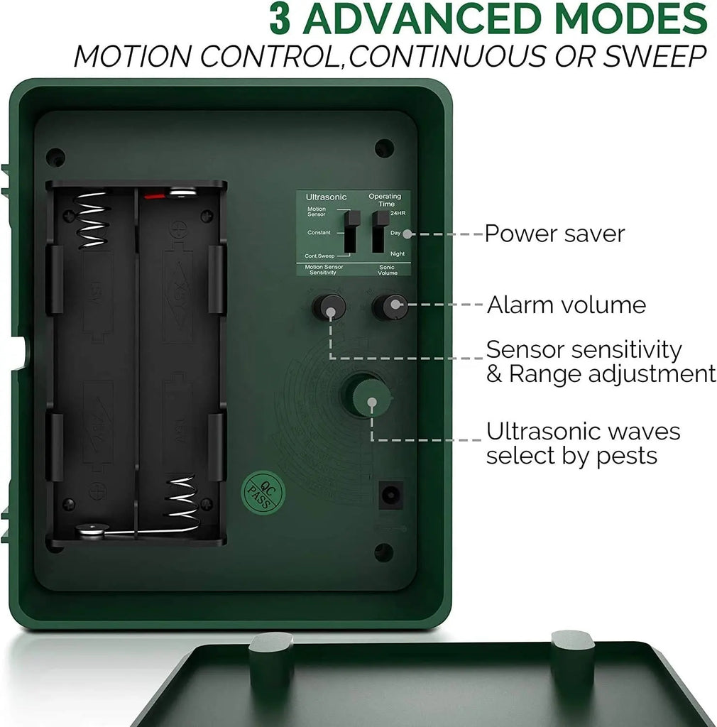Ultrasonic Bird Repeller for Woodpeckers - Outdoor Pest Control Device