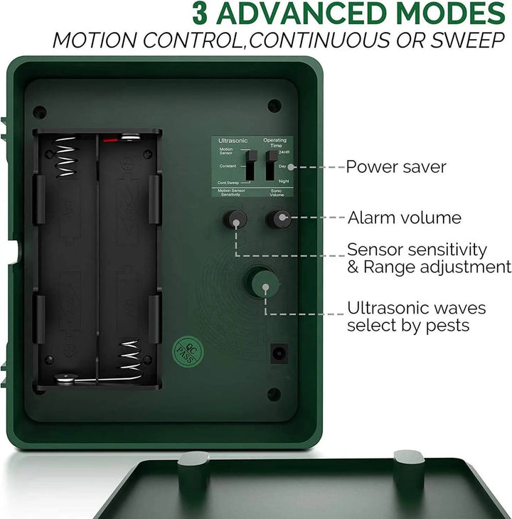 Ultrasonic Bird Repeller for Woodpeckers - Outdoor Pest Control Device