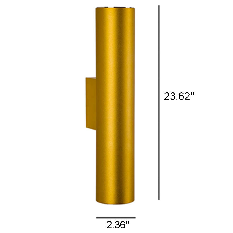 Minimalist Aluminum Cylindrical 2-Light Wall Sconce Lamp-Orizon Depot