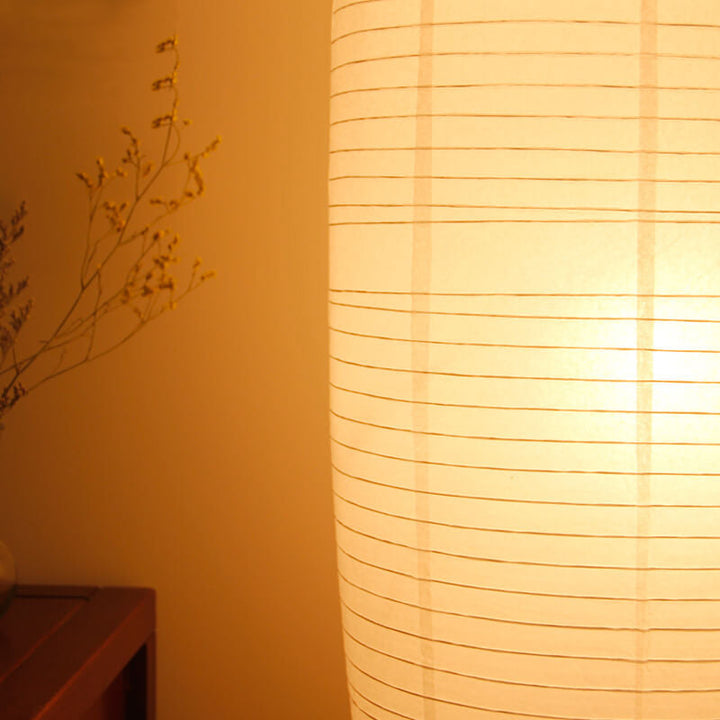 Nordic Minimalist Rice Paper Column Floor Lamp 2-Light Standing Light-Orizon Depot