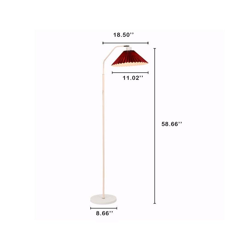 Minimalist Fabric Pleated Shade Floor Lamp 1-Light Standing Light