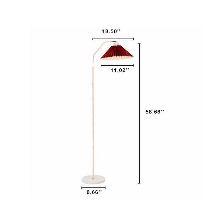 Minimalist Fabric Pleated Shade Floor Lamp 1-Light Standing Light-Orizon Depot