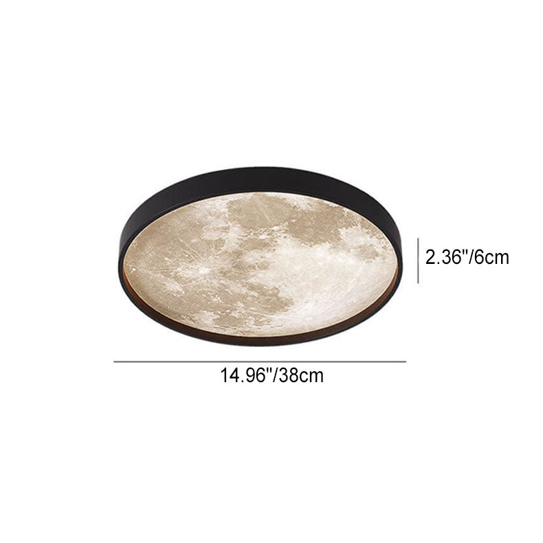 Nordic Minimalist Moon Shape Round LED Ceiling Lamp-Orizon Depot