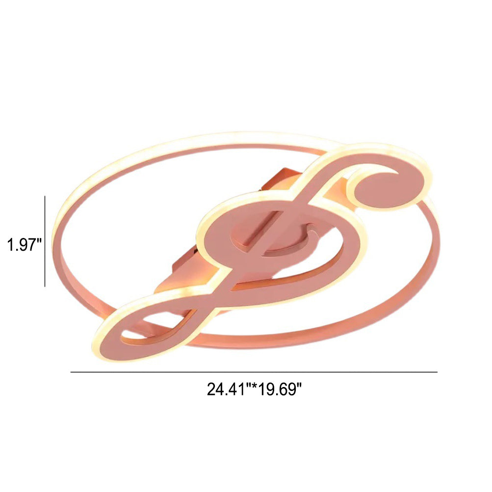 Nordic Modern Creative Music Notes Design LED Flush Mount Ceiling Lamp-Orizon Depot