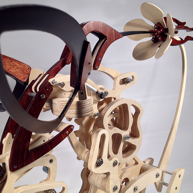 Wooden Kinetic Hummingbird Sculpture - Unique Home Decor Piece-Orizon Depot