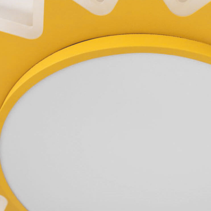 Modern Creative Cartoon Sun Shaped LED Flush Mount Ceiling Lamp-Orizon Depot