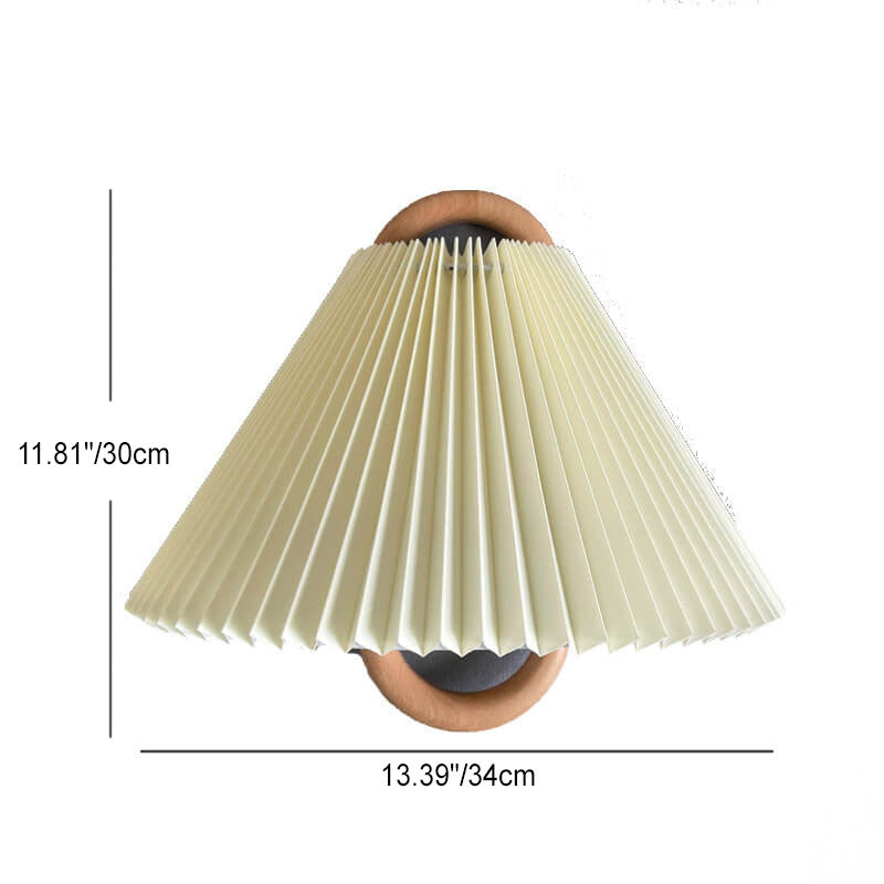 Modern Original Wooden Pleated Semi-Circle 1-Light Wall Sconce Lamp