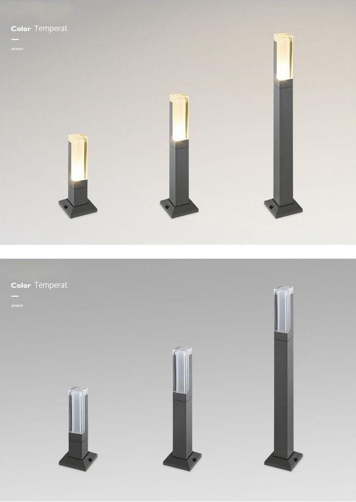 Modern Acrylic LED Column Lawn Light – Waterproof Outdoor Garden Lamp-Orizon Depot